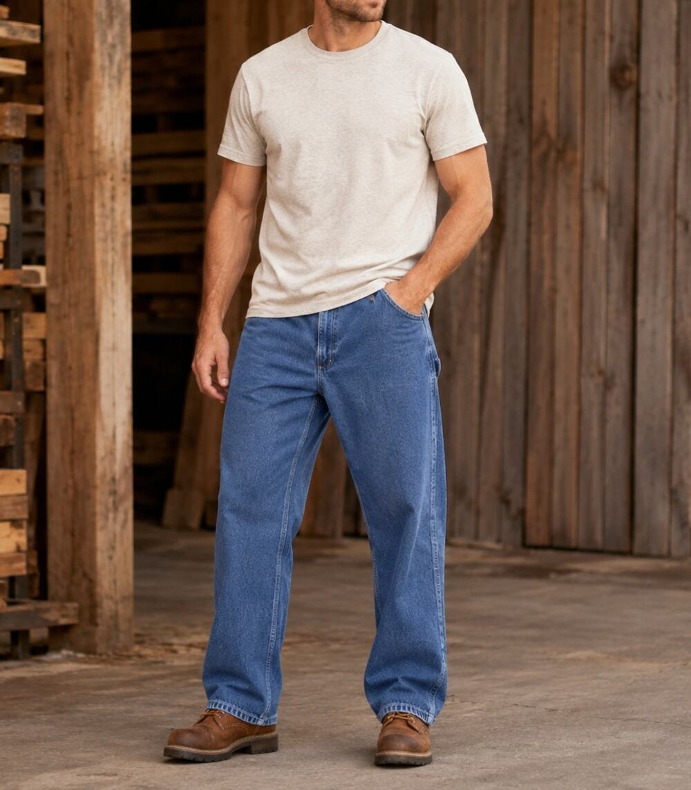 Carhartt B13 DST Jeans Men 42x32 Loose Fit Darkstone Denim Work Utility